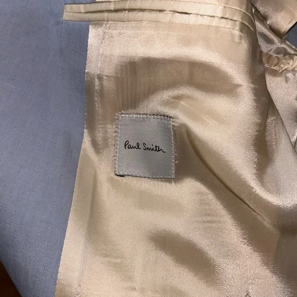 Paul Smith 100% Linen Light Blue Jacket - Picture 3 of 4